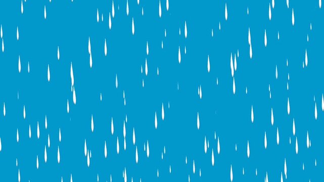 rain falling animation on blue screen background rainfall effect motion graphics designed for chroma key