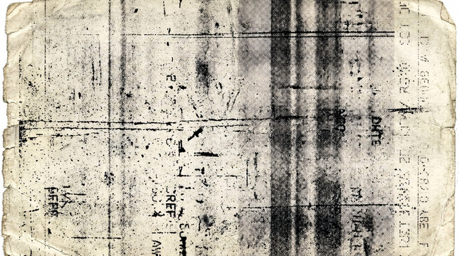 Grungy white photocopy paper texture with vertical scan lines and ink smudges