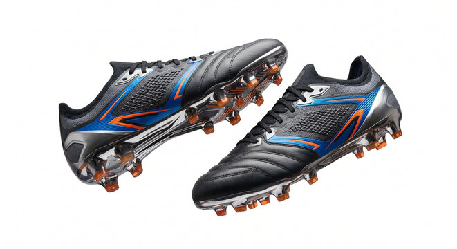 Professional Soccer Cleats on White Background with Dynamic Shadow and Sporty Design