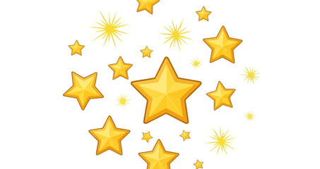 Obraz premium Celebrate success and add a touch of celestial magic with this dazzling array of golden stars and sparkles.