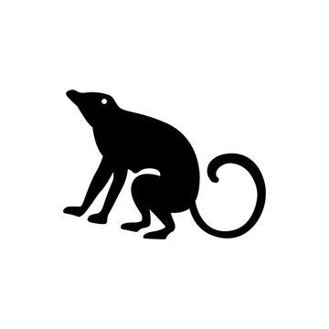 Wild monkey animal icon, an intermediate primate host for virus transmission.
