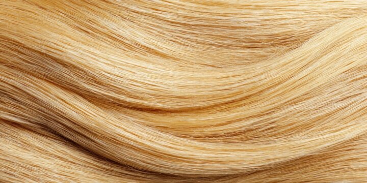 Close-up macro shot of flowing blonde hair with natural highlights and soft waves