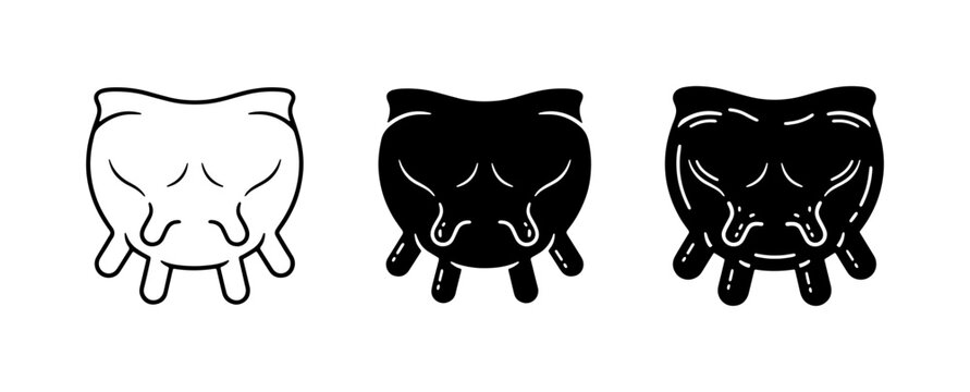 Udder Icons, Dairy Farm Symbols, Livestock Mammary Gland Vector Graphics