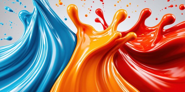 Colorful fluid splash creates a striking visual impact
