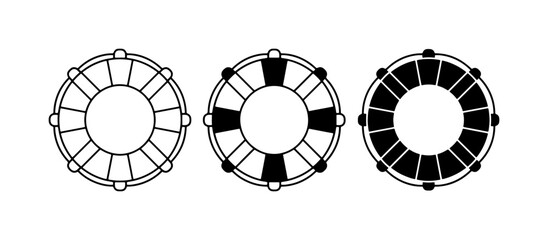 Life Buoy Icons, Safety Ring Symbols, Nautical Rescue Gear, Marine Safety Equipment © Mamun