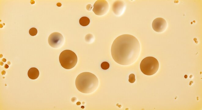 Close-up of Swiss cheese holes texture