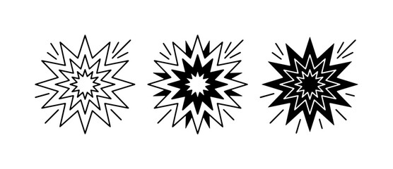 Explosion Burst Icons, Starburst Shapes, Comic Style Explosions, Graphic Elements © Abbas