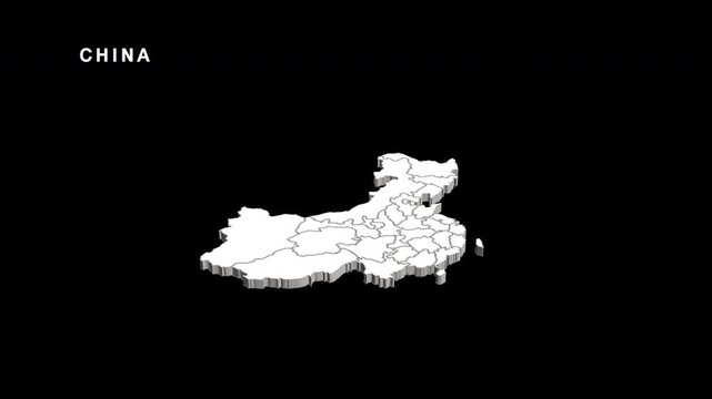 Animated 3d china map with regions rotating