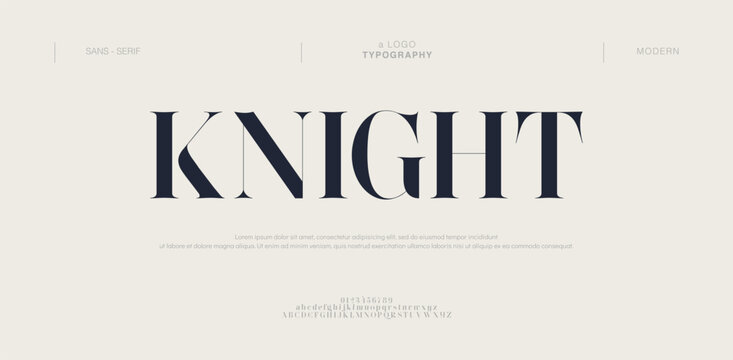 Elegant alphabet beauty logo font. Classic Modern luxury Serif Minimal Fashion. Typography decoration logotype fonts, wedding, logos. vector illustration 