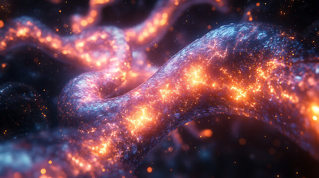 DNA strands regenerating with radiant effects representing improved cellular repair 
