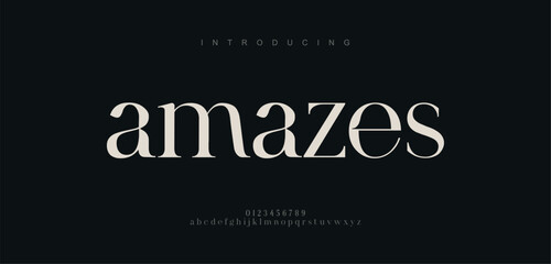 amazes, Beauty Luxury font alphabet logo. Typography beautiful fashion elegant classic letters serif italic fonts decorative wedding vintage blossom logos. vector illustration © MOHXXIN
