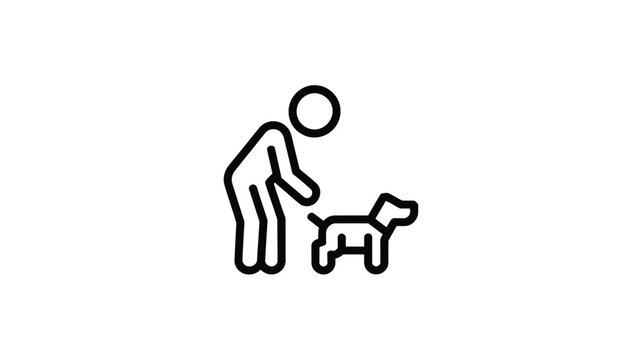 Person walking dog icon representing pet care and animal companionship
