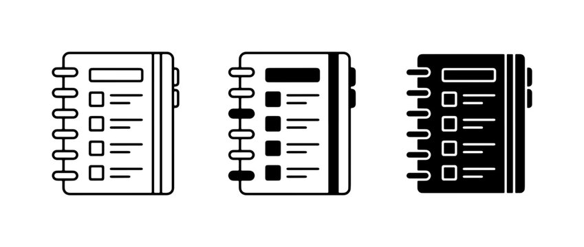 Checklist Icons, To-Do List Notebook Graphics, Task Management Vector Set