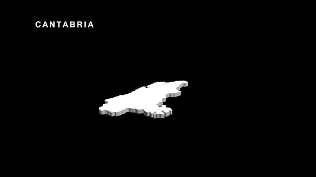 Cantabria spain 3d rotating map animation