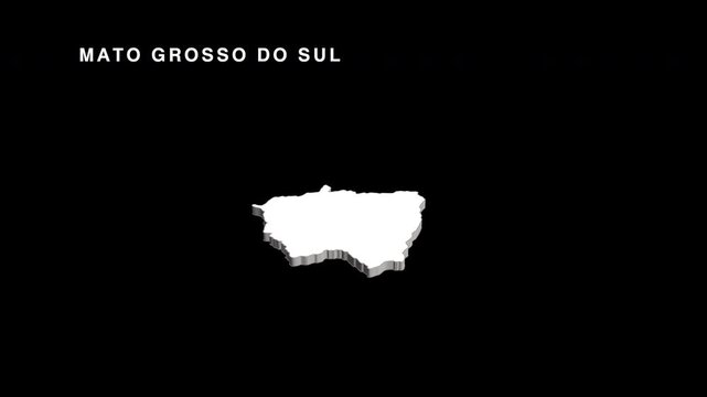 Mato grosso do sul state map of brazil animation