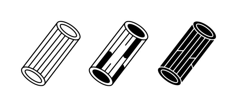 Rigatoni Pasta Icons, Italian Food Vector Graphics, Culinary Design Elements
