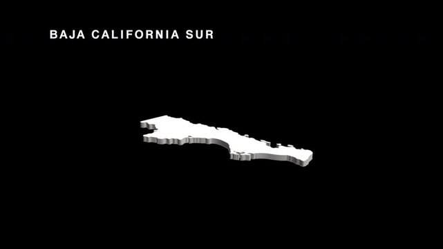 Baja california sur state of mexico map animation