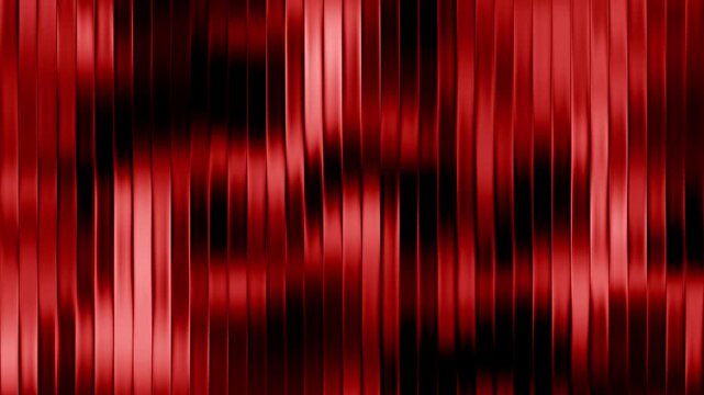 Looping 3D Animation of Deep Red Ribbons Moving in a Fluid Vertical Wave with Glossy Reflections