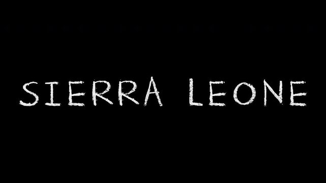 Sierra leone name writing with chalk on a blackboard
