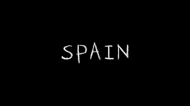 Animated handwriting of the word spain