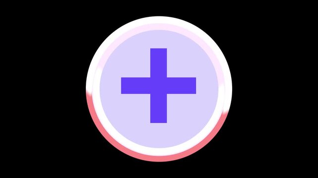 plus symbol icon. simple positive plus icon animated.First aid icon, Round shape plus hospital icon, medical icon