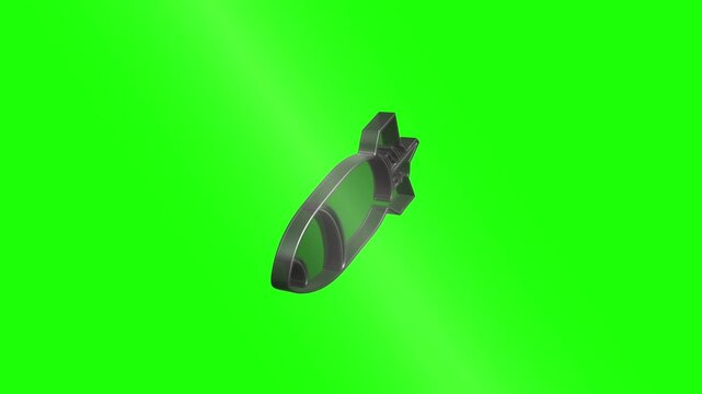 Transforming warhead assembling into nuclear bomb on green screen