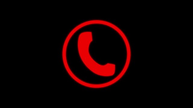 Animated call icon with a mobile phone screen concept. Incoming or outgoing call icon.