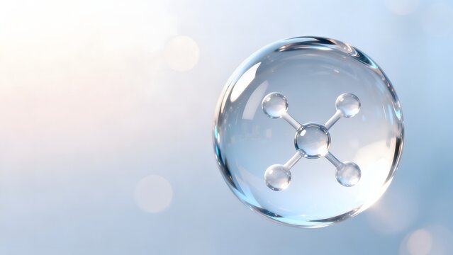 Molecular structure in transparent sphere