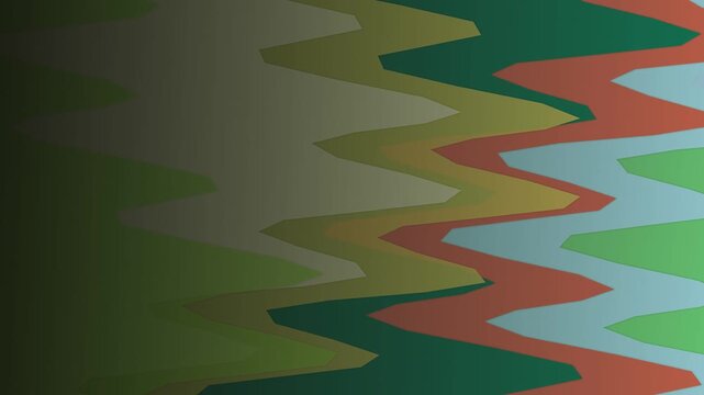 Abstract zigzag wave pattern background with green and orange gradient colors