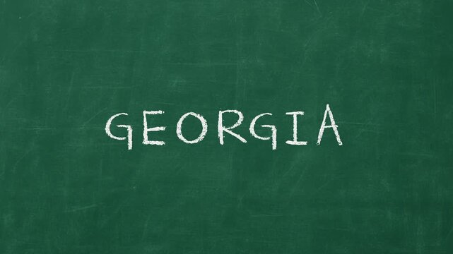 Georgia written and erased on a school chalkboard