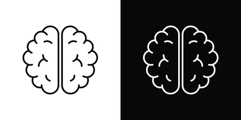 Brain icon in editable outlined, Vector EPS10 © Xevier