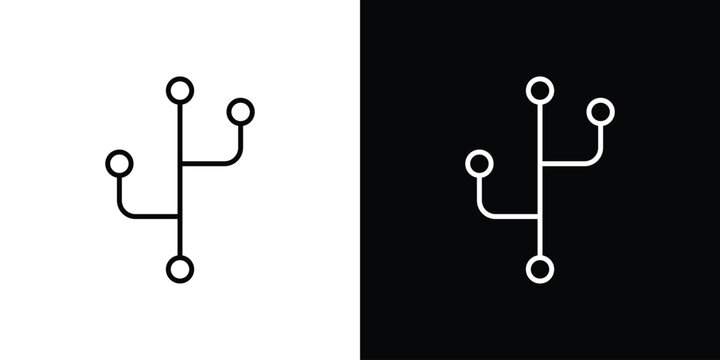 Code branch icon in editable outlined, Vector EPS10