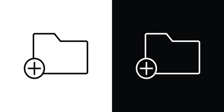 Create folder icon in editable outlined, Vector EPS10