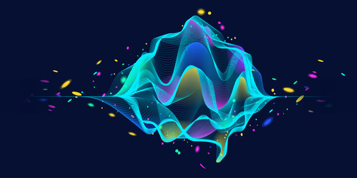 Illustration of abstract stream information. Generate image, video from prompt concept. Big data, technology, AI, data transfer, data flow, generative ai, large language model, ai brain background