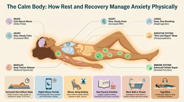 Rest and recovery for anxiety management tips through physical calm