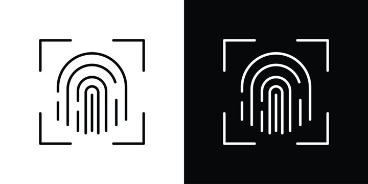 Fingerprint icon in editable outlined, Vector EPS10