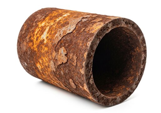 Rusty old metal pipe closeup.