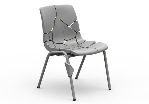 Modern chair with broken seat.