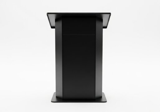 Modern black lectern podium stand.