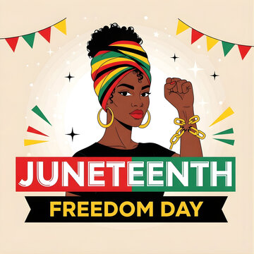 Juneteenth freedom day celebration with african american woman