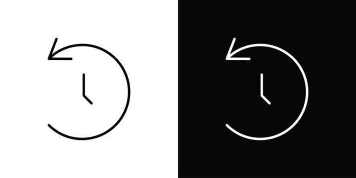 History icon in editable outlined, Vector EPS10