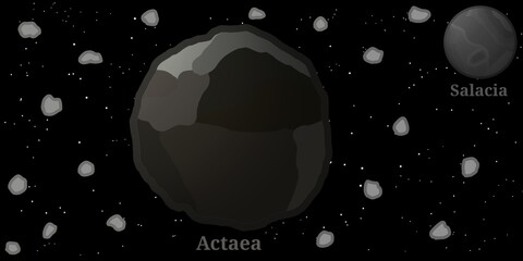 Salacia's Moon Illustration (Actaea) – Natural Satellites of Solar System Minor Planet © Zhafran Visuals