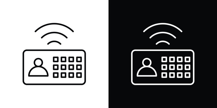 Interphone icon in editable outlined, Vector EPS10