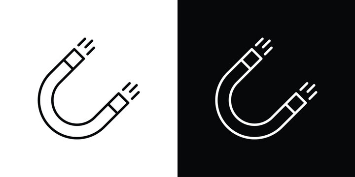 Magnet icon in editable outlined, Vector EPS10