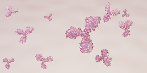 mAb or monoclonal antibody, antigen. The concept of vaccine. Innovative methods to treat virus. 3d...