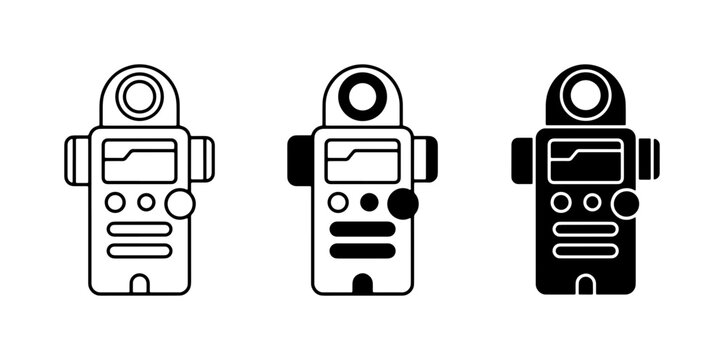 Light Meter Icons, Photography Tools, Digital Exposure Meters, Set