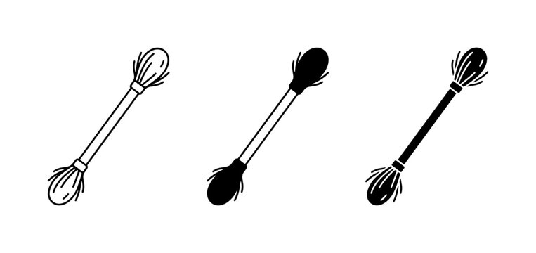 Cotton Swab Icons, Q-tip Set, Hygiene Tool Vector Graphics, Personal Care