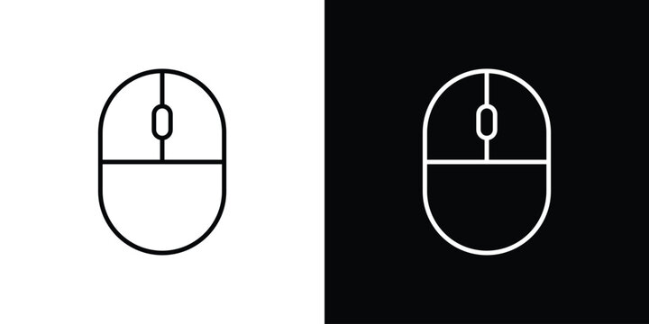 Mouse icon in editable outlined, Vector EPS10