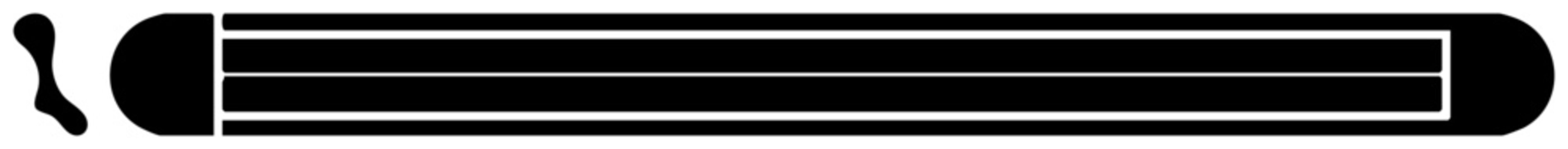 Sleek graphic featuring a long wand or rod. This simple baton or stick element uses clean parallel and rounded ends to create a silhouette.