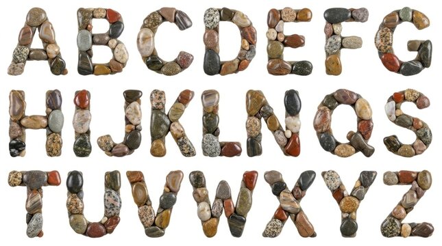 Alphabet letters made of flowers.